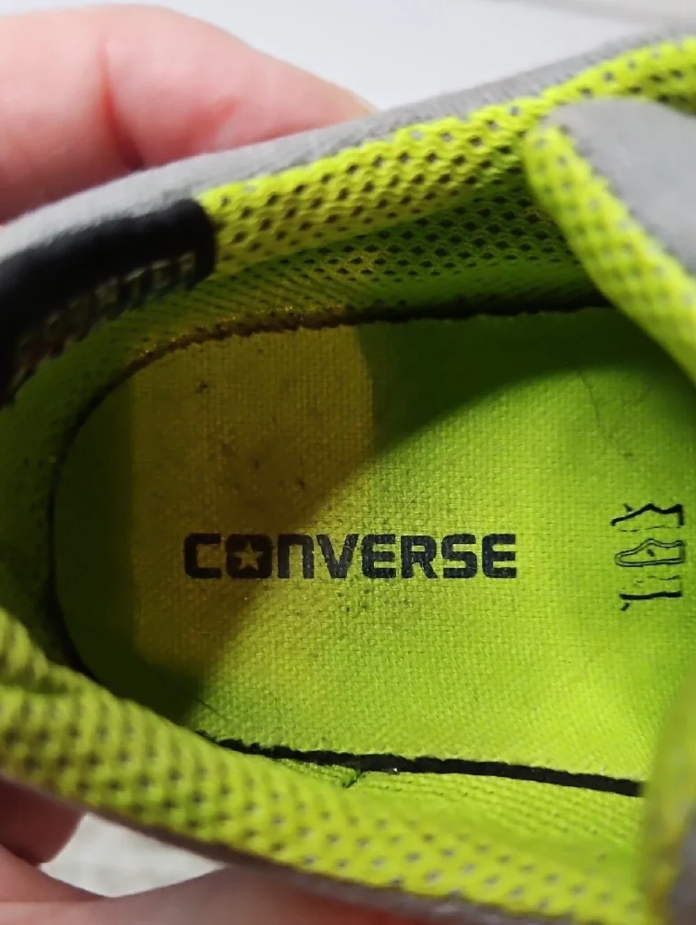 Converse Kids Gray Sneakers with Neon Green Accents